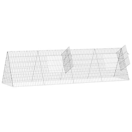 Enclos volaille cage poule extérieur moderne 215x55x55 cm en acier