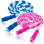 Jump Rope for Kids, Adjustable Jump Ropes for 4 5 6 7 8 10 12, Tangle Free Jumping Rope Age 8-12, Segmented Soft Beaded Skipping Rope for Women Fitness