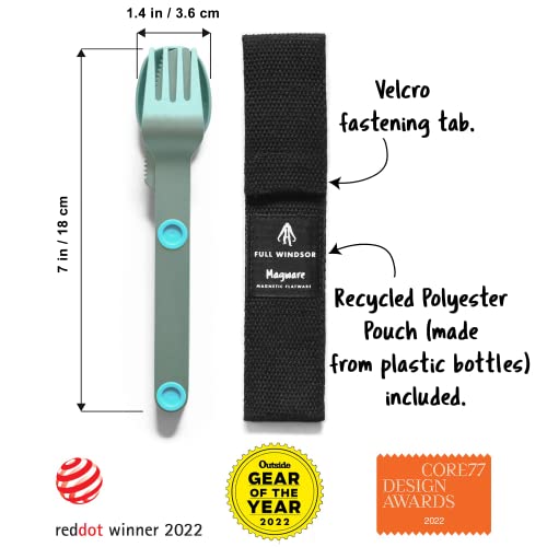 Magware Magnetic Camping Utensils Set - Portable & Reusable Metal Travel Flatware With A Case For Camping, Picnic, Office & Kid's Lunchbox | Camping Cutlery Set | Knife, Fork & Spoon (3 Pcs) #TOP1