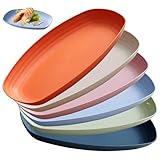6 Piezas Platos de Plastico Reutilizables, 29 cm Vajilla Reutilizable de Plástico Duro, Platos Picnic Hondo, Platos para Microondas, Platos Hondos Irrompibles para Ensalada, Pasta, Fiesta, Hogar