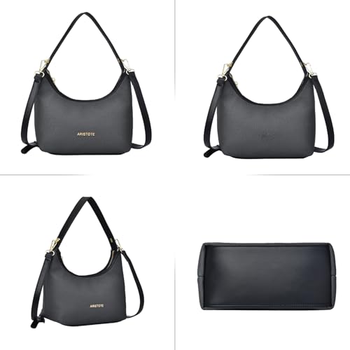 ARISTOTE Shoulder Bags for Women, Leather Small Purse Cute Handbag Hobo Tote Crossbody Wallet with Removable Strap 6