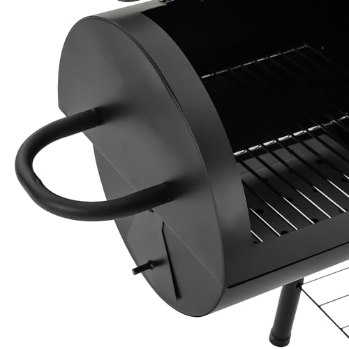 Barbecue au charbon de bois grand format avec double surface de cuisson et couvercle - 8
