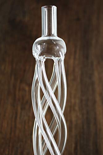 Kaya Shisha Curly Shisha Mundstück aus Glas Glasmundstück Spirale Logo Wasserpfeife Mundstück Zubehör (Clear) – Bild 7