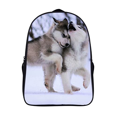 Sac à dos scolaire imprimé Husky 3D Cool | Cartable résistant pour adolescent 40cm