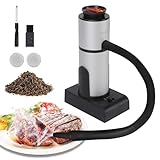 BORUIT Smoking Gun Cocktail & Food Smoker Kit, 2-Speed Cold Smoke Infuser for Cocktails, Whiskey, Meat, BBQ, Cheese β Includes Wood Chips & Accessories, Ideal Gift for Foodies β Silver