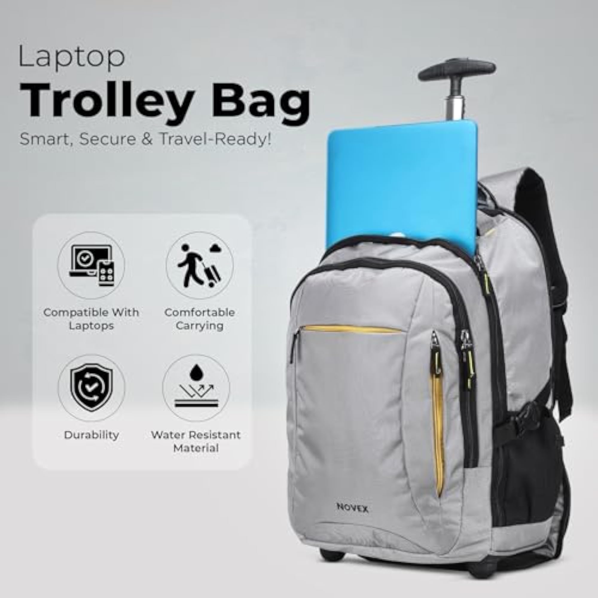 Laptop Trolley Backpack for Men & Women, Rolling Bag