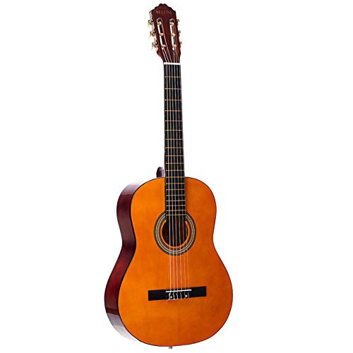 Classical Guitar Acoustic Full Size 39 inch Guitar 6 Nylon Strings Guitar for Beginners Junior Kids Starter Kits with Waterproof Bag Guitar Clip Tuner Strap Extra Strings