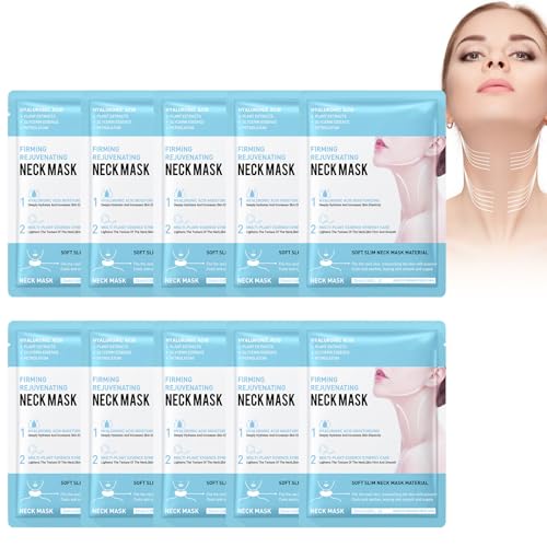 10PC Mascarilla para el Cuello 25g, Esencia Reafirmante para el Cuello, Para el Cuello y Escote Reafirmante, Tratamiento Antiarrugas, para Reducir las Arrugas, Flacidez, Líneas Finas, jingshuang-19