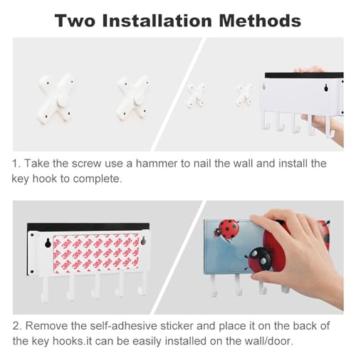 Soporte para llaves resistente de pared con 5 ganchos para pasillo 4