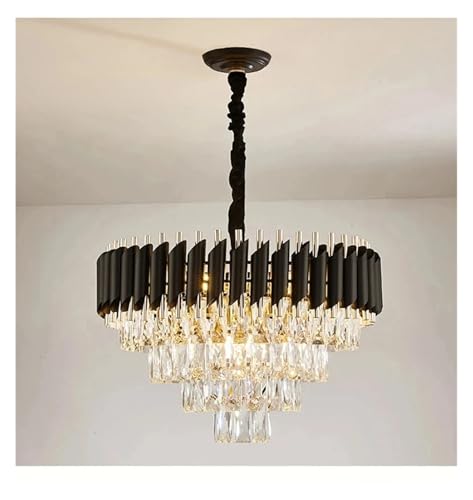 Villa suspension lampe et plafonnier cristal noir LED neutre Diamètre 40cm