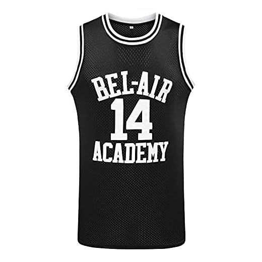 supereasydeals The Bel Air 25 Carlton Banks Basketball Jersey,90s Hip Hop Clothes for Party Men (14 Black, XX-Large)