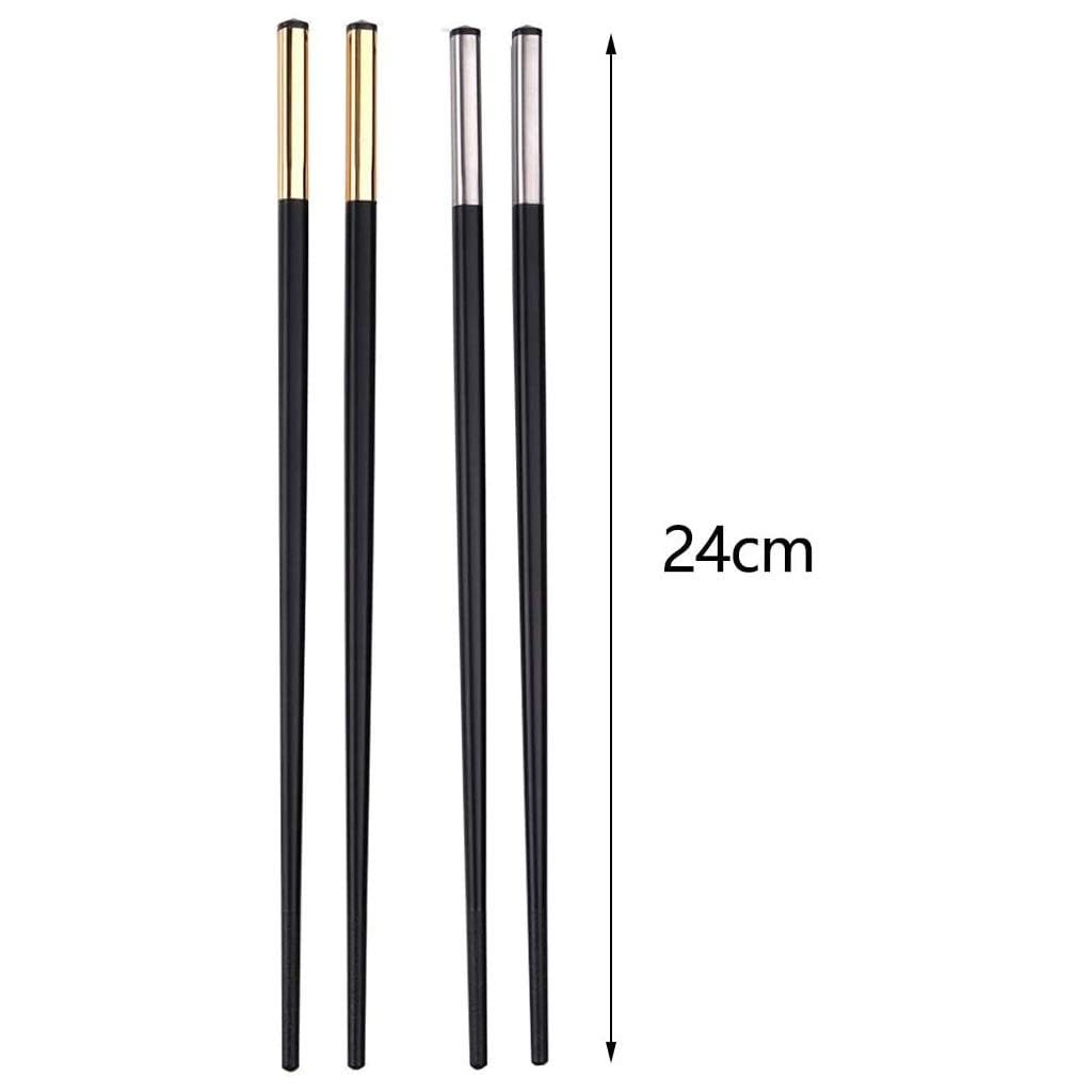 baguette coréenne baguettes japonaises Baguettes, cadeau de 10 paires de baguettes rondes japonaises et coréennes, baguettes en fibre de verre noire réutilisables