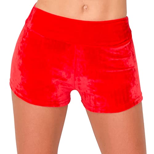 Image of ALWAYS Velvet Shorts - High Waist Stretch Velour Mini Shorts for Dance, Yoga, Casual Wear