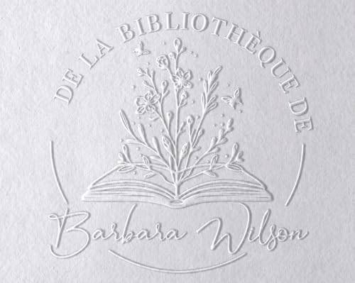 Stamp By Me - Tampon Gaufrage Personnalisé | Tampon Personnalisé pour Papier, Livres et Bibliothèque | Embosseur & Pince à Gaufrer Personnalisée | Ex Libris Floral, Auto-Encreur | Custom Embosseuse