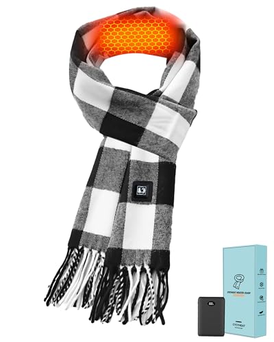 Heated Scarf - Neck Warmer, Men and Women Rechargeable Heating Scarfs with 10000mAh Battery, 3 Heated Levels