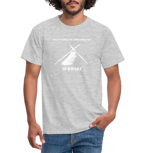 Spreadshirt Kothe Schwarz Zelten Gehen und Farbe Bekennen Männer T-Shirt, L, Grau meliert
