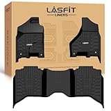 LASFIT Floor Mats 2013-2018 for Dodge Ram 1500/2500/3500 Crew Cab, 2019-2024 for Dodge Ram 1500 Classic Crew Cab 4 Full Size Doors All Weather TPE Custom Fit Car Mats Floor Liners 1st & 2nd Row, Black