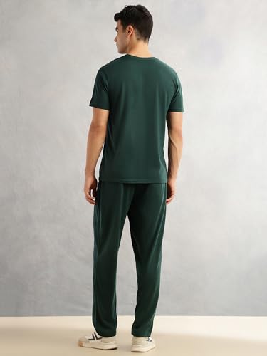 Image of Thomas Scott Men's | Relaxed Fit | Solid | 100% Polyester | Co-Ord Set With Short Sleeve T-Shirt & Trouser
