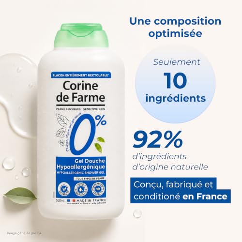 Corine de Farme Gel Douche Hypoallergénique Peaux Sensibles 500ml – vue 4