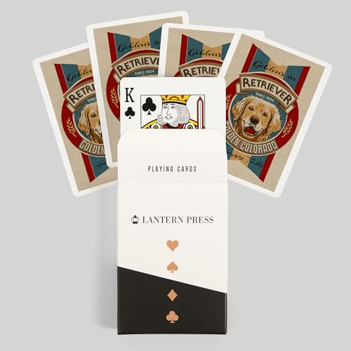 Lantern Press Golden, Colorado, Retro Beer Ad, Golden Retriever, 52 naipes póker miniatura 6