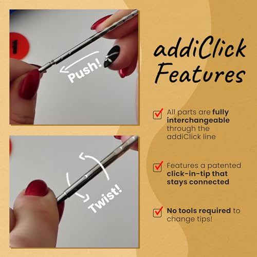 Image of skacel by addi addiClick Interchangeable Knitting Needles Set, Circular Needle Kit with Bamboo Tips and Nylon Cords
