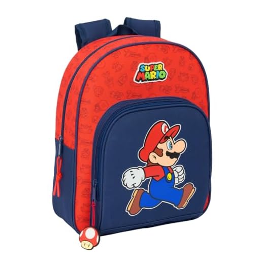 SUPER MARIO TRICK - Mochila Infantil, Ideal para Niños de Diferentes Edades, Cómoda y Versátil, Calidad y Resistencia, 28x10x34 cm