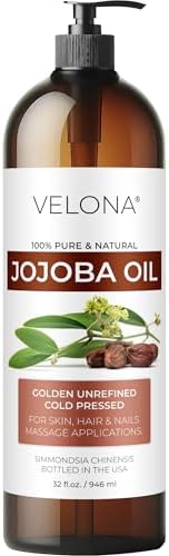 velona Jojoba Oil - 32 fl oz, Cold Pressed, Unrefined, with Pump