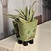 forkai Ghost Face Planter Pots for Indoor Plants, 6 Inch Plant Pot with Drainage, Solid Flower Pots with Handles and Legs, Unique Pen Holder for Desk Decoration Succulent Pots for Home Decor