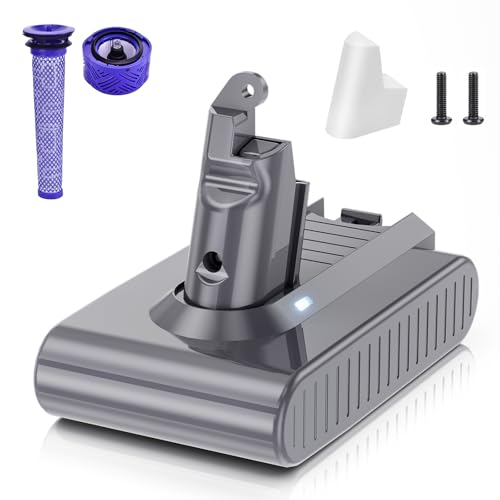 Image of Upgraded 6000mAh 21.6V Battery Replacement for Dyson V6 Compatible with V6 Animal Absolute Motorhead Fluffy SV03 SV04 SV05 SV06 SV07 SV09 DC58 DC59 DC61 DC62 DC72 DC74 Vacuum Cleaner