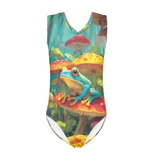 Image of Girls Fashion Print One Piece Swimsuit Bathing Suit Gymnastic Leotard for Kids, 5-14 Years