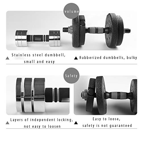 Halters Dumbbell Verstelbare Dumbbells, Gegalvaniseerde Puur Stalen Kleine Dumbbells, Fitnessapparatuur Voor Heren… - Afbeelding 6