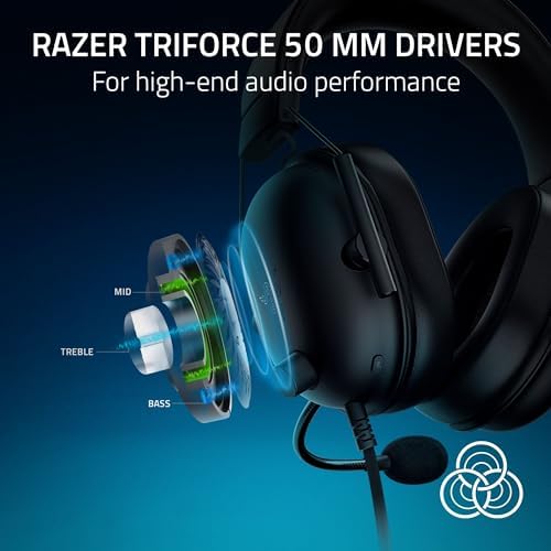 Razer BlackShark V2 X Wired PlayStation Gaming Headset, Black - 1