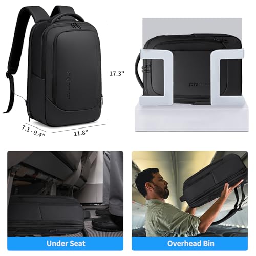 Image of FENRUIEN Expandable Laptop Backpack for Men, 15.6 Inch USB Charging Work Backpack for Business /Commute /Travel
