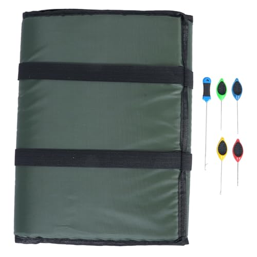 BTSEURY Fishing Unhooking Mat, 3 Fold Pearl Cotton High Resilience Unhooking Mat, Carp Landing Pad with 5 Bait Needles