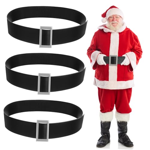 3pcs Premium Costume Belts with Metal Buckles Christmas Clothing Accessories for Holiday Party Decoration and Daily Wear
