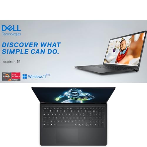 Image of Dell Inspiron 15.6 inch FHD Touchscreen Laptop, 64GB RAM, 2TB SSD, Speed 8-Core AMD Ryzen 7 7730U (Outperforms Intel i7-1255U in Multitasking), Windows 11 Pro, Long Battery Life, w /WOWPC Recovery USB