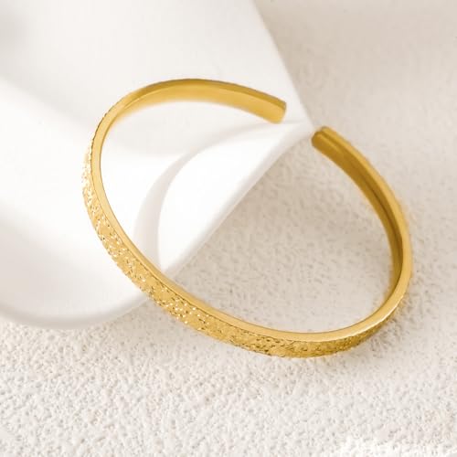 D-POW Gold Bangle Bracelets for Women 24K Gold Plated Bangles Adjustable Bracelets Gold Thin Cuff Bracelets for Women Gold Fashion Jewelry Gifts2