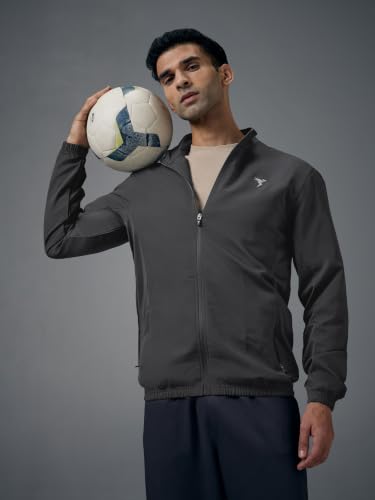 Image of TECHNOSPORT Men's Solid Polyester Techno Lite Jacket With SPF50+ And Microbial Properties