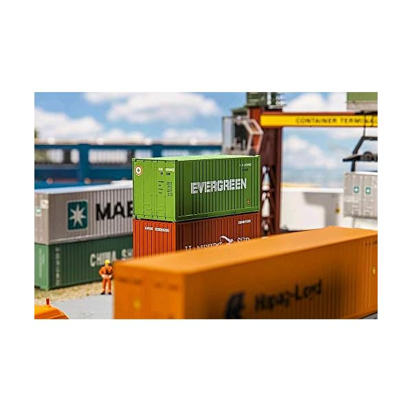 Faller FA 180821-20 Container Evergreen, Zubehör für die Modelleisenbahn, Modellbau