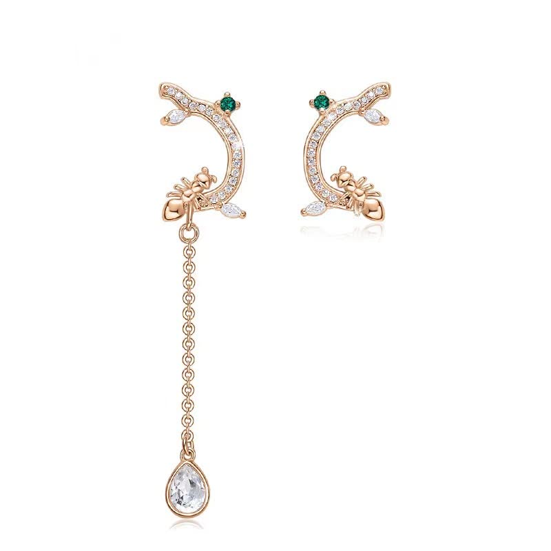 Boucles d'oreilles ornées de cristaux le cadeau parfait en or rose