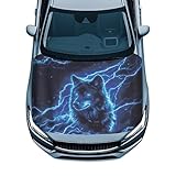 Gearider Blue Wolf Car Hood Cover Protection Universal Auto Hood Wrap Blanket Elastic...