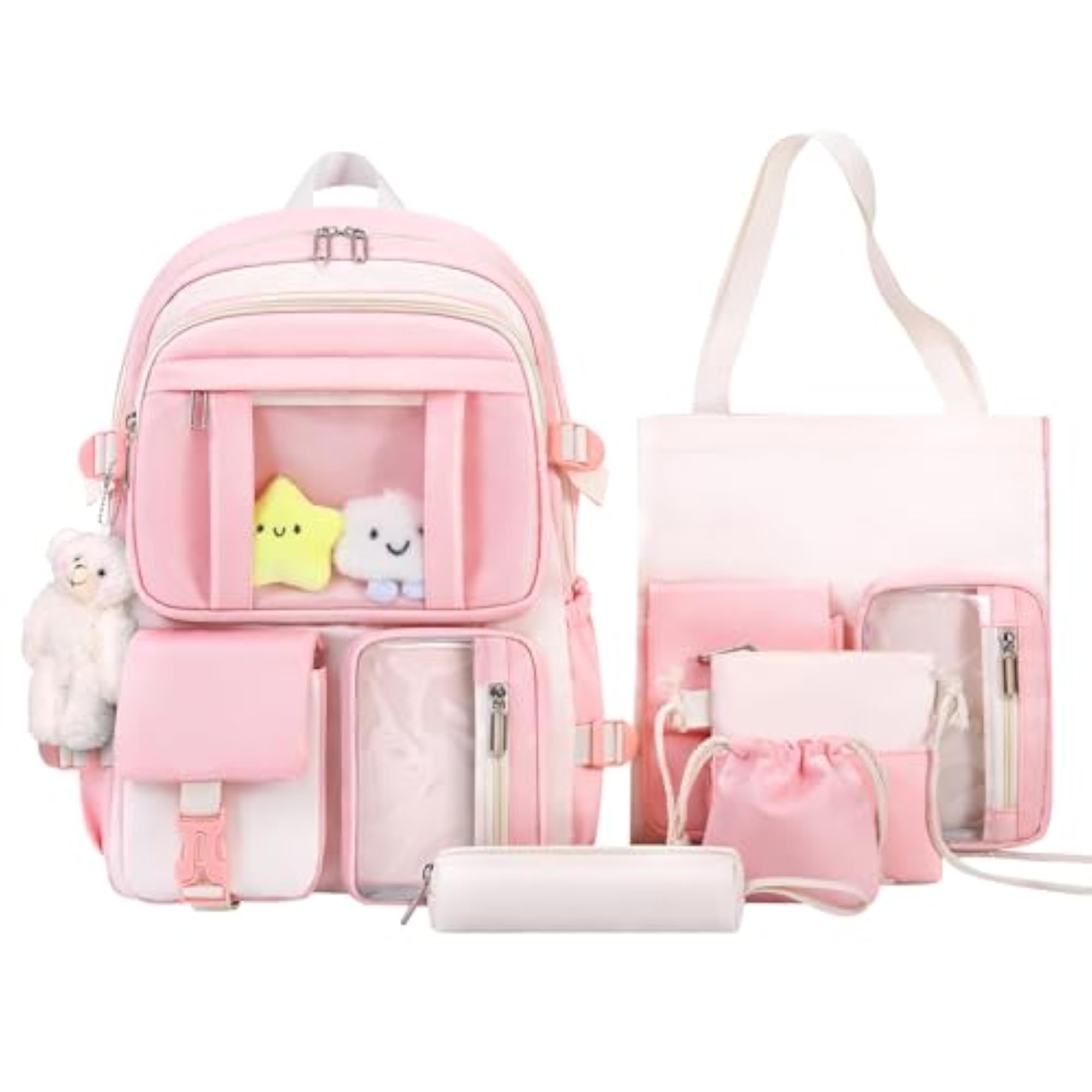 Kawaii Backpack 5Pcs Set for School