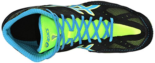 Asics Men's Cael V6.0 Wrestling Shoe, Black/Atomic Blue/Flash Yellow, 11.5 M Us #TOP4