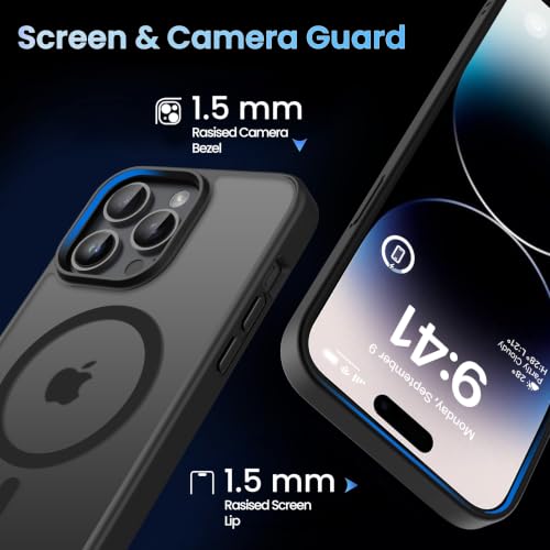 Image of CACOE Magnetic Case for iPhone 14 Pro Max 6.7 inch, Matte Black