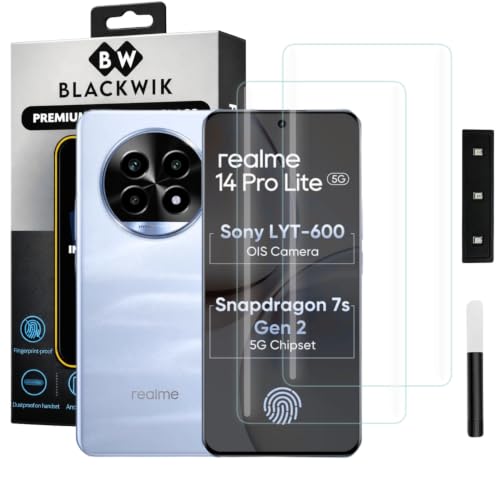 Image of Blackwik UV Curved Tempered Glass for Realme 14 Pro Lite | 2-Pack