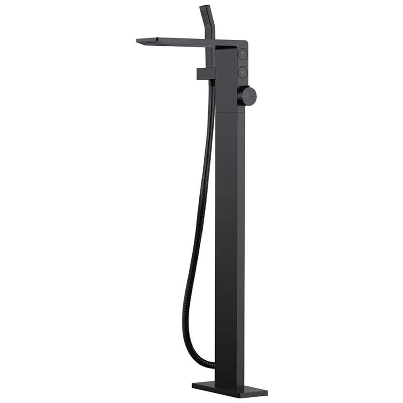 Grifos mezcladores para bañera Independientes Grifo Mezclador para Ducha de baño con Cascada Grifo Monomando para baño, Color Negro