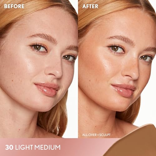 COVERGIRL TruBlend Sun & Sculpt Bronzing Glow Serum, Buildable, Radiant Glow, Wand and Pump Applicator - 30 Light Medium - image 2