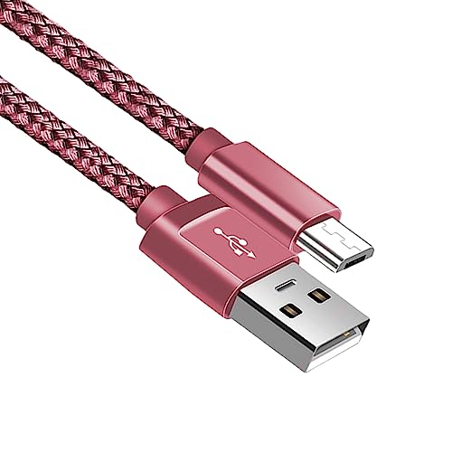 Cable micro USB trenzado de nailon micro USB cable de carga rápida compatible con Samsung Galaxy S7 S6 J7 J5 J3, Huawei, HTC, Nokia, Tablet, Kindle, PS4 (1 metro)