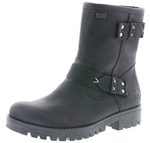 Rieker Damen Stiefelette schwarz mit TEX-Ausstattung von Größe 36 bis 43, Damen Größen:39, Farben:schwarz