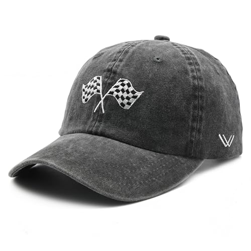 Waldeal Men's Racing Flag Baseball Cap